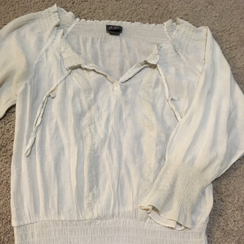 Dots- Medium. White Blouse